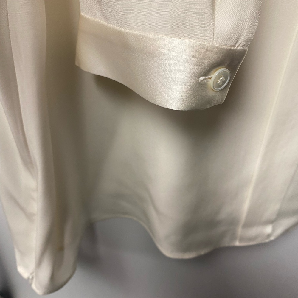 Lafayette 148 New York Ivory Satin Blouse - Picture 4 of 5